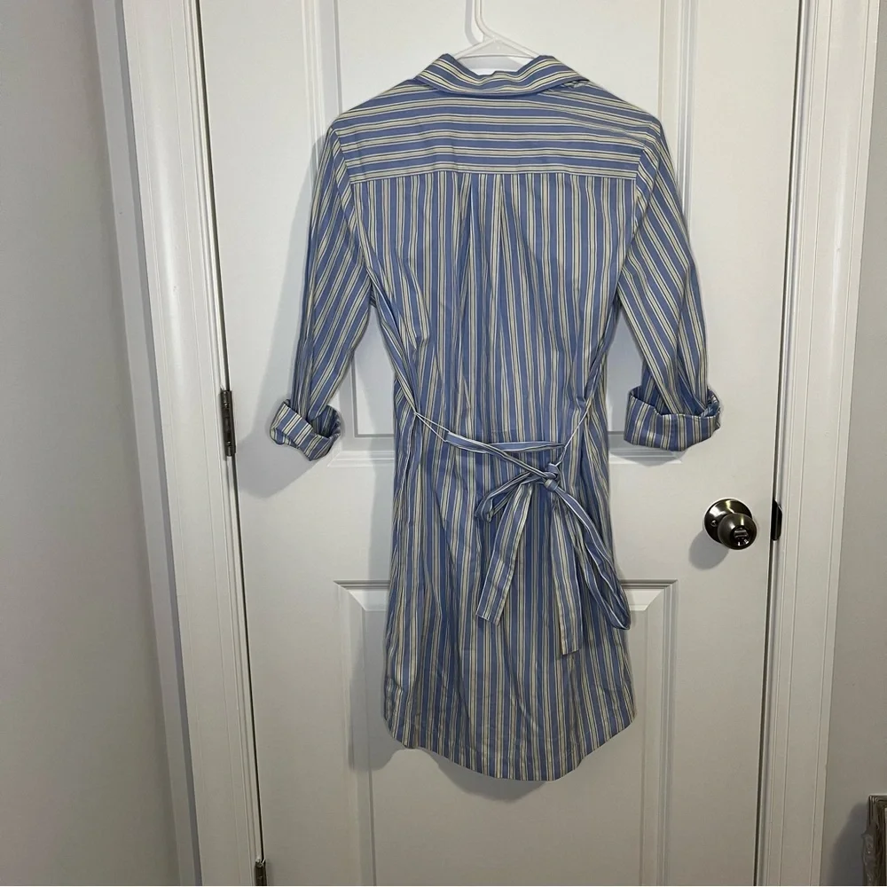 Juicy Couture Black Label Dress Size‎ Small Blue Yellow White Stripe Cotton